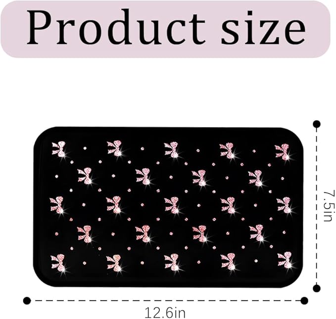 Car Center Console Cover, Waterproof Leather Bow Ribbon Vehicle Arm Rest Pad, Comfortable Automotive Interior Seat Box Armrest Protection Cushion Accessories, Universal Fit (Pink)