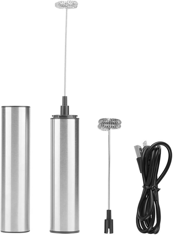 Electric Stainless Steel Milk Frother USB Rechargeable Blender Mixer for Kitchen Use