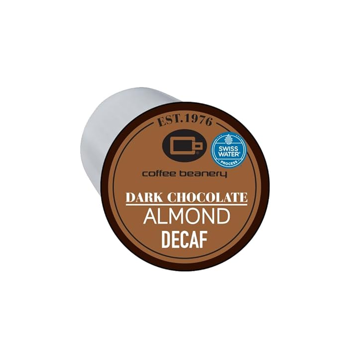 Dark Chocolate Almond Decaf Coffee Pods by Coffee Beanery | 192ct Bulk Flavored Decaf Coffee Pods Medium Roast Coffee