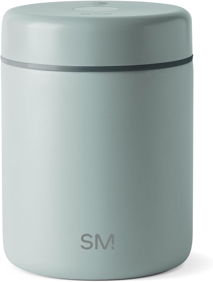 Simple Modern Delta Coffee Canister | Airtight Vacuum Seal with Auto-Reseal Technology | Ceramic Lined Stainless Steel Container for Coffee Grounds, Beans, Tea | 1.1L, Sea Glass Sage