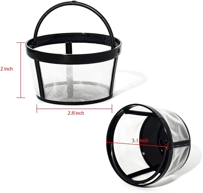 Replacement 4 Packs Reusable Coffee Filters For Mr. Coffee 4-5 Cup Drip Coffeemakers-Nylon Mesh With Handle