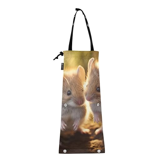 ALAZA Hanging Car Trash Bags Garbage Bag Trash Can for Back Seat Small Mice Cute Washable Storage Bag Retractable 2 Pack