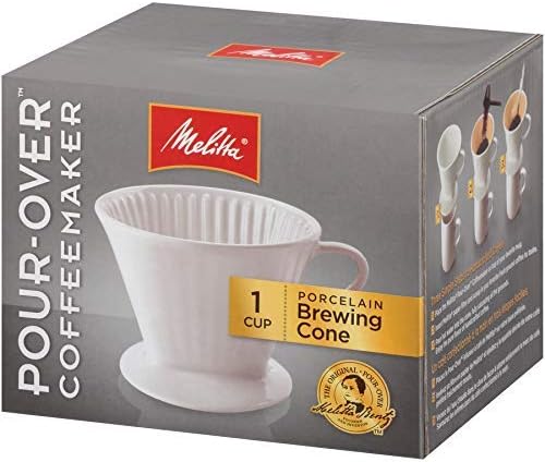 Melitta no 2 Porcelain Single Cup Pour-Over Coffee Brewer, White