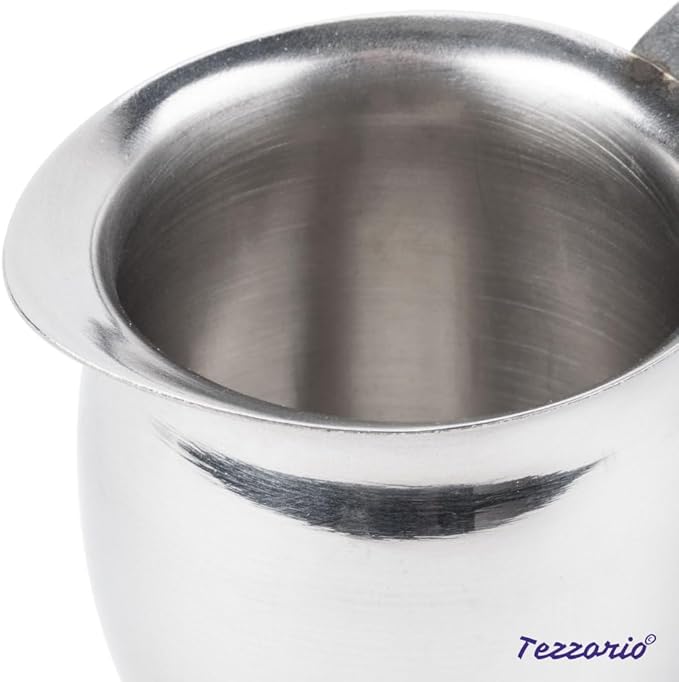 Betolla 5 oz Stainless Steel Bell Creamer – Bell-Shaped Mini Pitchers for Serving Cream, Milk, Syrups & More
