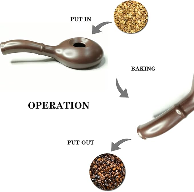 Ceramic Coffee Roaster Machine for Home Use, Handy Stovetop Coffee Bean Roaster with Extended Handle, Manual Coffee Baking Tool