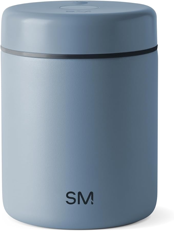 Simple Modern Delta Coffee Canister | Airtight Vacuum Seal with Auto-Reseal Technology | Ceramic Lined Stainless Steel Container for Coffee Grounds, Beans, Tea | 1.1L, Blue Dune