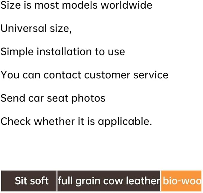 Car Car SUV's Wagon Universal Genuine Leather Seat Cushion Lumbar Back Top Layer Cowhide Front and Back Cushion Upgraded Padded Comfort (Coffe Brown Backrest)