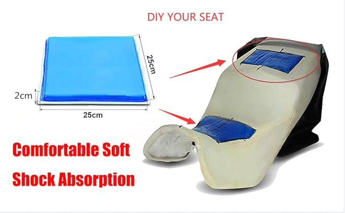 Car Seat Gel Pad Seat Cushion Shock Absorbing Mat Comfort Reduce Fatigue Pad DIY Soft Cool Auto Seat Pad Office Chair Dirt Bike Motorcycle Truck Long Drive Seat Pad 35 x 35 x 1cm