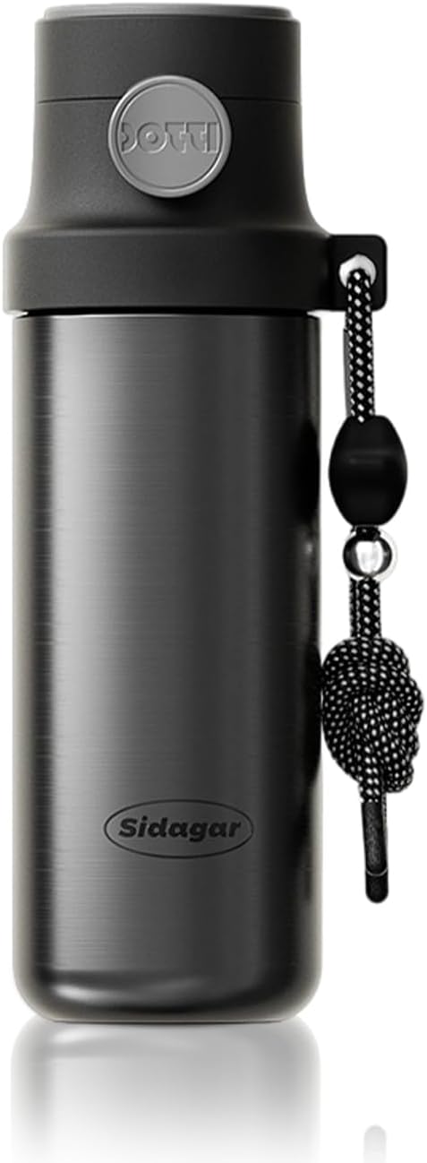 18 oz Insulated Water Bottle, Stainless Steel Travel Mug with Lid, Double Wall Vacuum Sports Water Bottle, BPA Free, Leak-Proof, Fits in Car Cup Holder, Great for Men Kid School, Black