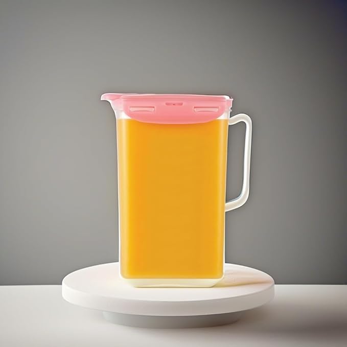 LocknLock Aqua Fridge Door Water Jug with Handle BPA Free Plastic Pitcher with Flip Top Lid Perfect for Making Teas and Juices, 2 Quarts, Pink