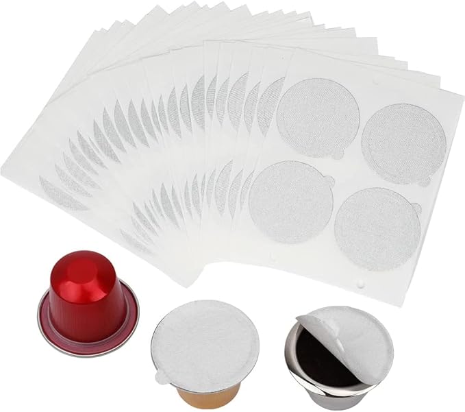 200Pcs Aluminum Foil Lids Seals for Reusable Nespresso Pods,Refillable Espresso Capsules Stainless Steel Coffee Pods Stickers Covers Seals Compatible for Nespresso Original Line Machines (200 Lids)