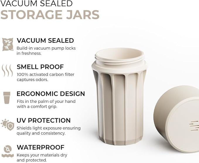 Staze Air Tight Smell Proof Container (148ml) – Vacuum Seal Stash Jar - Waterproof Food Storage Canister, Portable Small Smell Proof Jar for Coffee, Herb, Spice & Gummies - (CAMO TRIO)