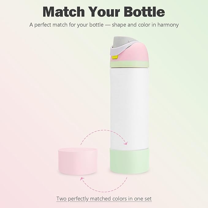 2PCS Silicone Boot for Owala 24oz FreeSip Water Bottle, Anti-Slip Scratch-Resistant Bottom Sleeve, Protective Sports Bottles Accessories, BPA-Free