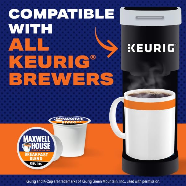 Maxwell House Breakfast Blend Mild Roast K-Cup Coffee Pods, 10 CT (Pack of 7)
