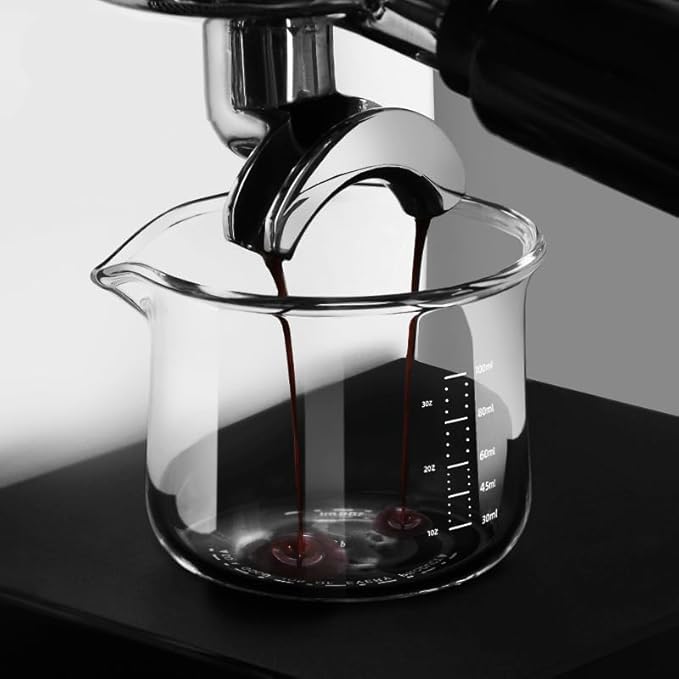 Espresso Cups, 100ML/3OZ Espresso Cups, Espresso Shot Glasses with V-Shaped Mouth, Clear Accessories, Milk Frothing Pitcher (1pcs)