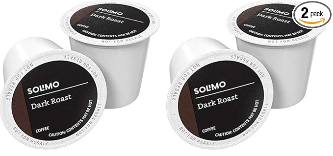 Amazon Brand - Solimo Coffee, Dark Roast, K-Cup Compatible | 24 Count | Pack of 2 | Keurig 2.0 Brewers