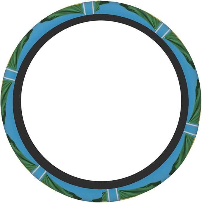 Ethiopian Flag Universal Fit Steering Wheel Cover for Car, Truck, and SUV, Durable Steering Wheel Protection
