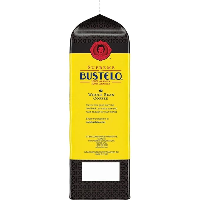 Supreme Bustelo Espresso Style Whole Bean Coffee, Dark Roast, 32 oz., Each (SMU01800)