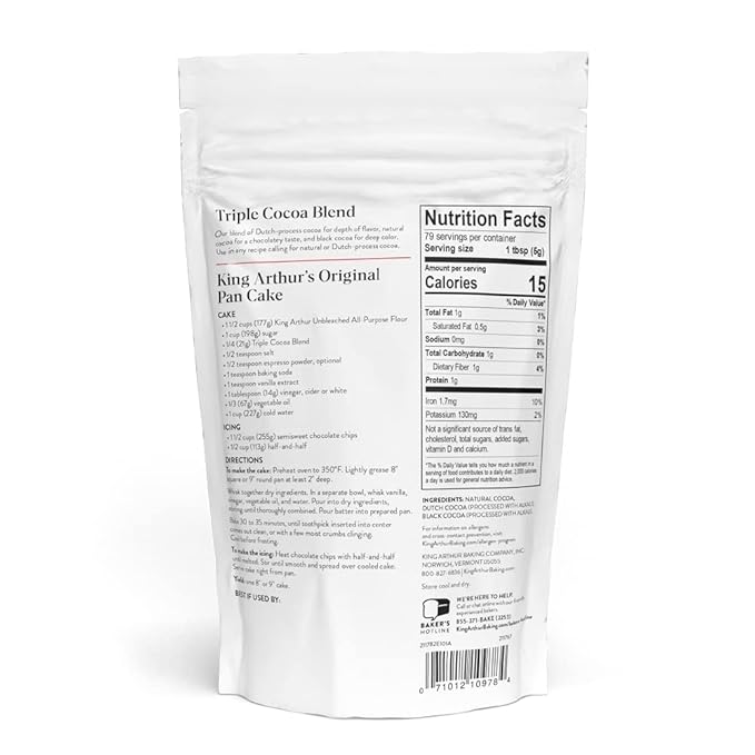 King Arthur Triple Cocoa Powder Blend, Perfect for Baking, 14oz