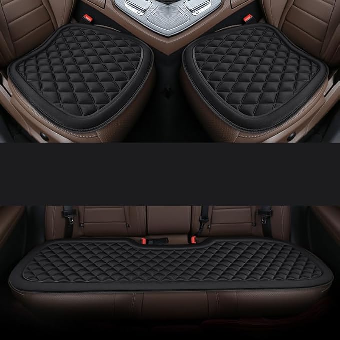Premium Car Seat Cushion for BMW X1/X2/X3/X4/X5/X6/X7/X8/Z4, Sciatica and Back Pain Relief for Long Drives, Breathable Washable Car Decor Cover,A Black-3 Three-Piece Suit