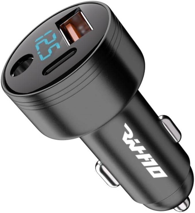 3 in 1 Starlink Mini Accessory 12v Car Cigarette Lighter Adapter Charger,with Digital Display,Compatible with Starlink Mini DC Power Cable UBS-A USB-C for All Car Models