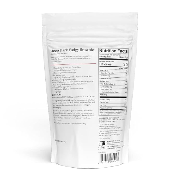 King Arthur Double Dark Cocoa Powder Blend, Perfect for Baking, 14oz