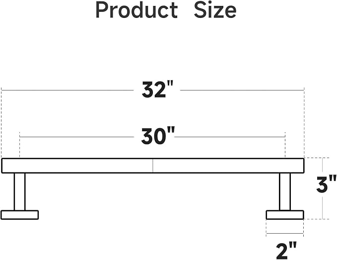 USHOWER Light Gold Bath Towel Bar, 30-Inch Towel Racks for Bathroom Wall-Mounted, SUS304 Stainless Steel Towel Rod (Total Length 32-Inch)
