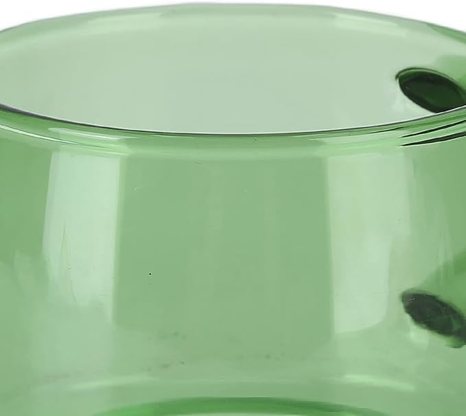 Double Walled Glass Coffee Mugs, Wide Mouth Clear Large Coffee Mug with Handles Espresso Cups for Latte, Cappuccino, Hot Chocolate, Tea and Juice(Green)