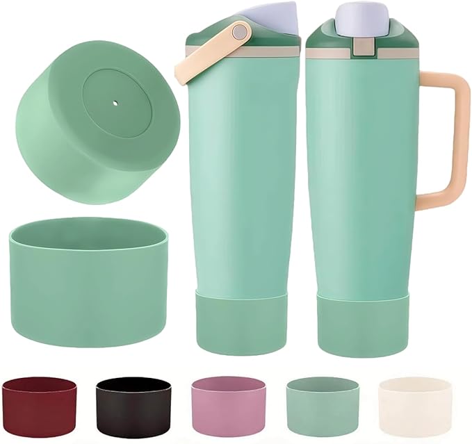 2PCS Silicone Boot for Black Cherry Owala 30oz & 40oz FreeSip Sway Bottles & Tumblers, Anti-Slip Protective Sleeve