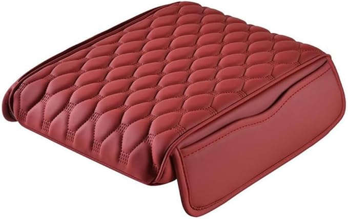 Car Center Console Cover for Genesis G80 II 2020 2021 2022 2023 2024 2025,Leather Armrest Lid Cushion Protector Multifunctional Armrest Pad Interior Accessories,Red