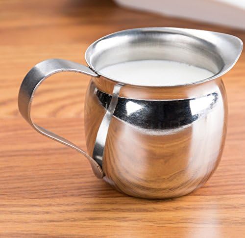 Betolla 3 oz Stainless Steel Bell Creamer – Bell-Shaped Mini Pitchers for Serving Cream, Milk, Syrups & More