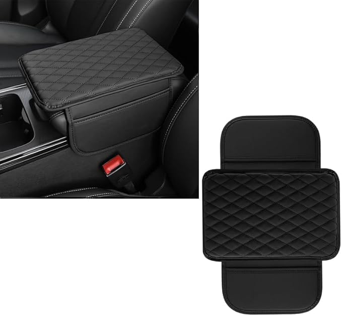 Car Armrest Cushion for Suzuki Baleno 2015-2022 2023 2024 2025 2026, Car Centre Console Pad Scratch Protection Waterproof Armrest Cushion Interior Accessories,Black