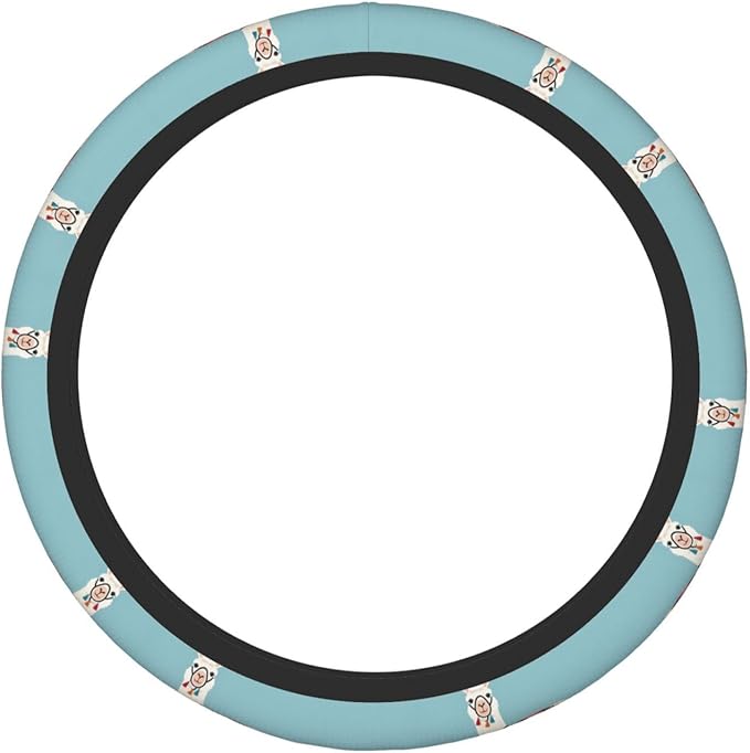 Neoprene Steering Wheel Cover Llama Pattern Car Steering Wheel Cover Universal Fit for Most Cars