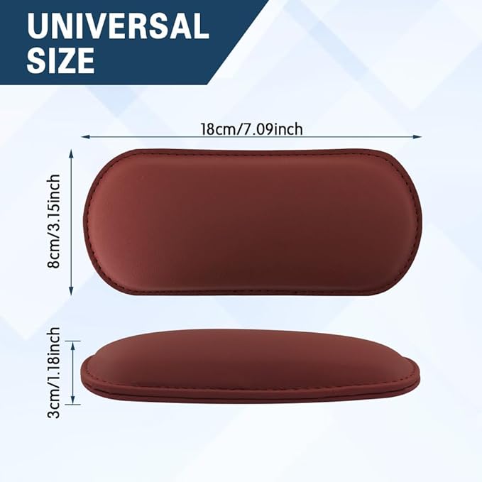 2PCS Car Door Armrest Pads, Soft Leather Car Armrest Cushion with Memory Foam, Comfortable Auto Center Console for Leg Elbow, Elbow Pads Interior Accessories Fit Most Vehicles (Volcanic Red)