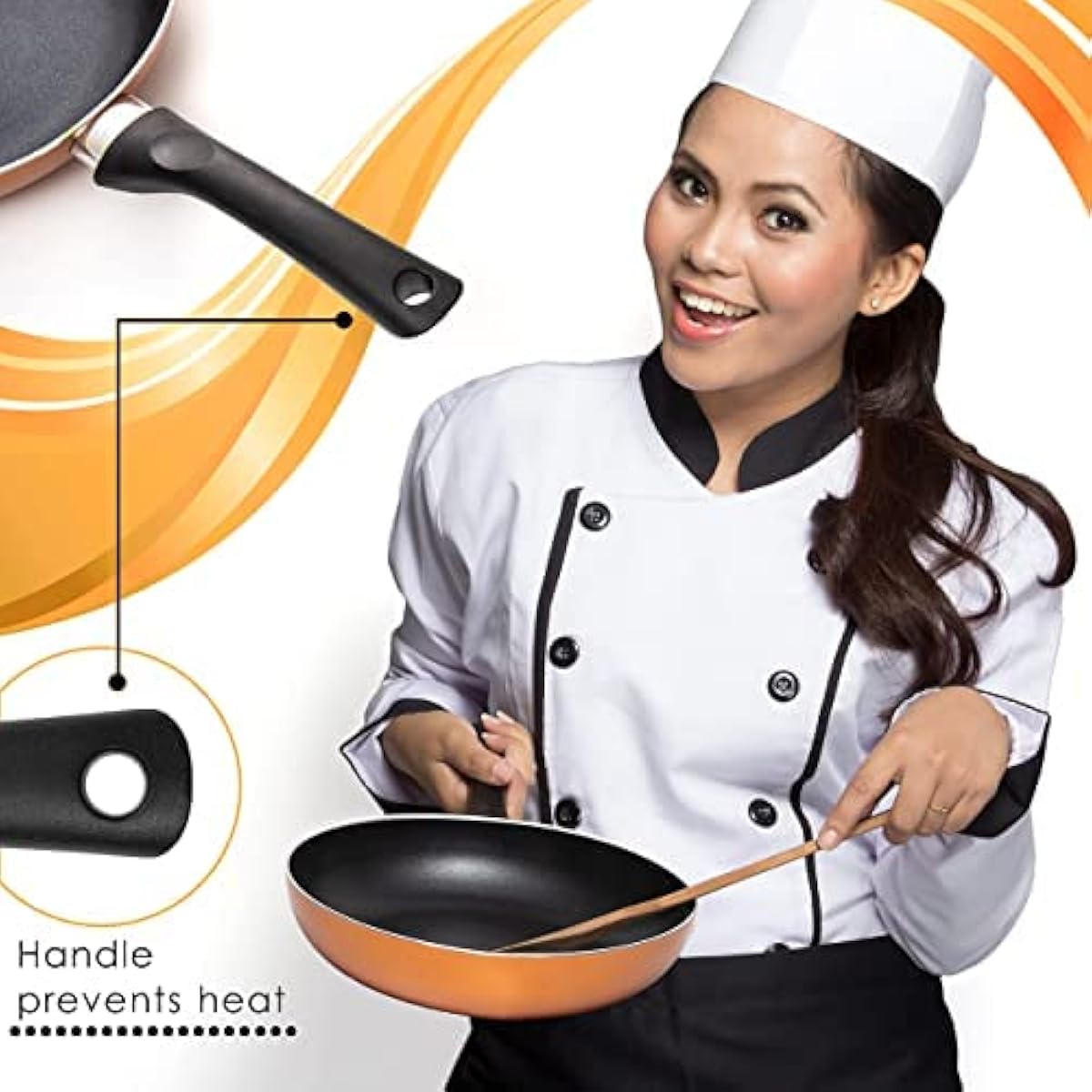 Moss & Stone 4 Peice Nonstick , Aluminum, Copper Pots and Pans Set with Glass Lid, Copper Cookware Set