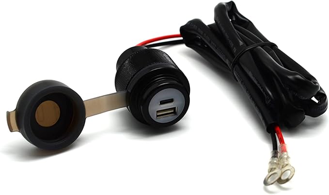 Cliff Top 12v USB Outlet 12V USB Charger RV USB Outlet 12V Outlet 36W PD USB-C and QC 3.0 Magnetic Switch Surface Mount USB Port Marine USB Outlet Waterproof - Prevent Battery Drain-Black