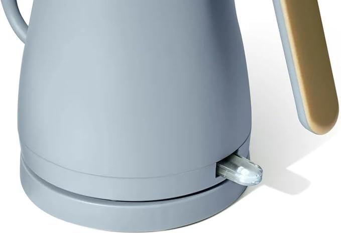 Electric Gooseneck Kettle 1 Liter 1200W, Stainless Steel, Pour Over Coffee Tea, Auto Shut-Off, 360° Cordless Power Base (Cornflower Blue)