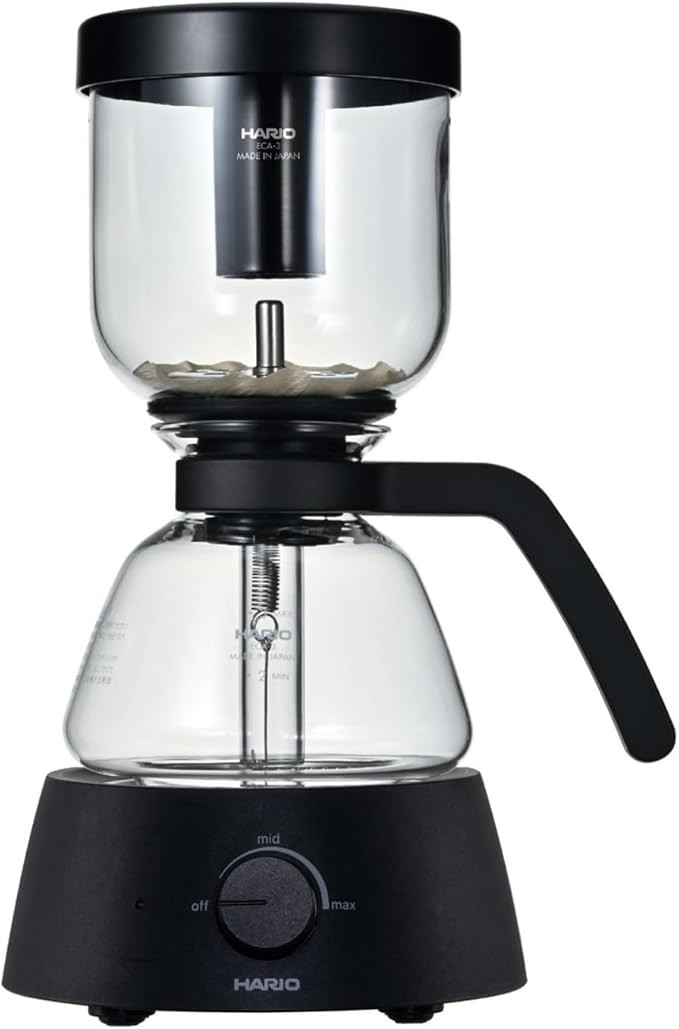 HARIO Electric Coffee Syphon Compact Electric Siphon 360 ml, Practical Capacity, 360 ml, Black, Electric, Compact, Hario Glass ECA-3-B