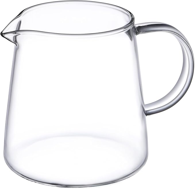 Glass Creamer 8.5 oz, Small Milk Pitcher with Spout, Breast Milk Pitcher for Coffee Bar and Tea, Mini Cream Server, Clear Borosilicate Container
