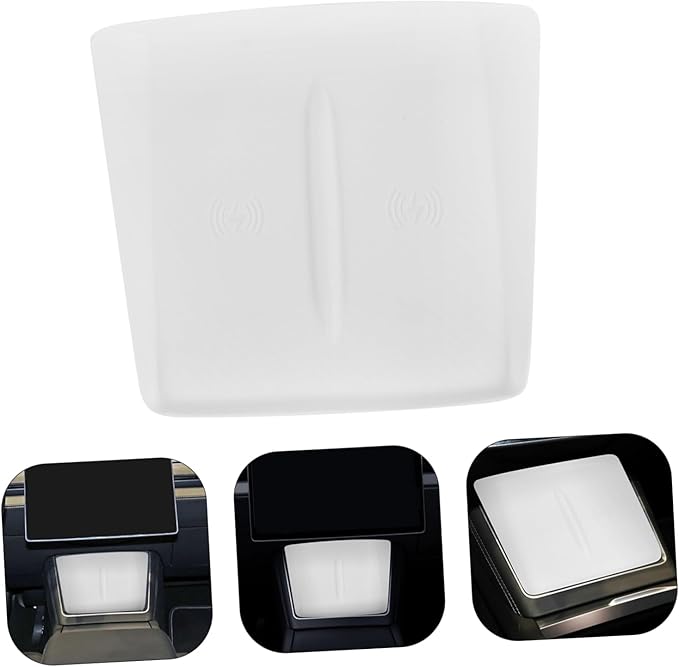 Mikikit Charging Pad Compatible Non- Console Charger Mobile Phone Holder Car Interior Accessory White
