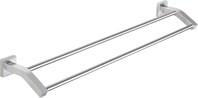 Alise Double Towel Bar, 28 Inch Towel Rack for Bathroom Wall Mounted, SUS304 Stainless Steel Bathroom Towel Holder Joining Process Towel Rail for Bathroom, Brushed Nickel