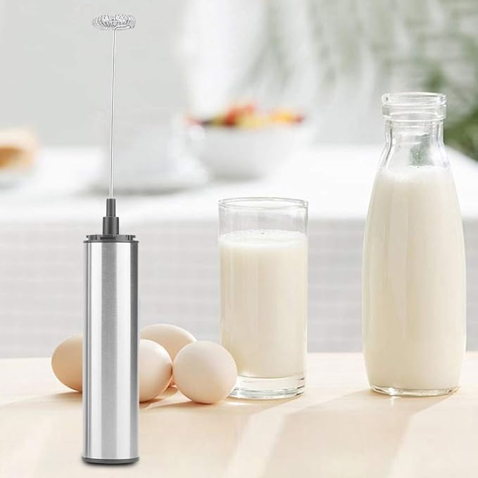 Electric Stainless Steel Milk Frother USB Rechargeable Blender Mixer for Kitchen Use