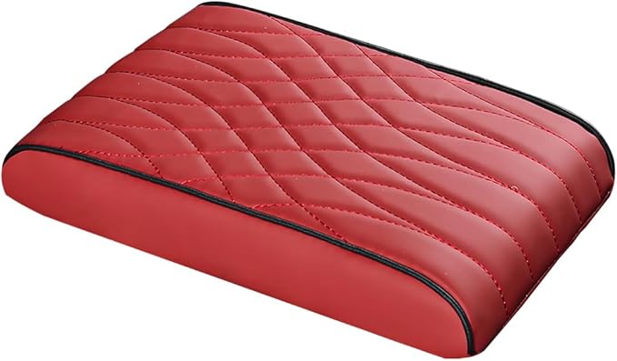 BESULEN Car Center Console Cover, Memory Foam Scratch & Wear Resistant Vehicle Armrest Storage Box Cushion Pad, Auto Interior Middle Console Protector, Universal for Sedan RV Pickup (Red)