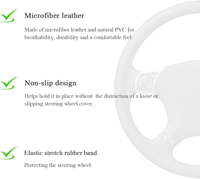 Elastic Steering Wheel Cover with Carbon Fiber Design, Black