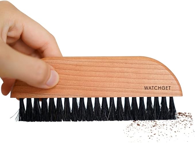 watchget Coffee Grinder Cleaning Brush, Wood Handle Espresso Brush Cleaner, Espresso Machine Cleaning Brush, Barista Brush for Countertop, Natural Bristle Coffee Bar Brush, Coffee Cleaning Tool