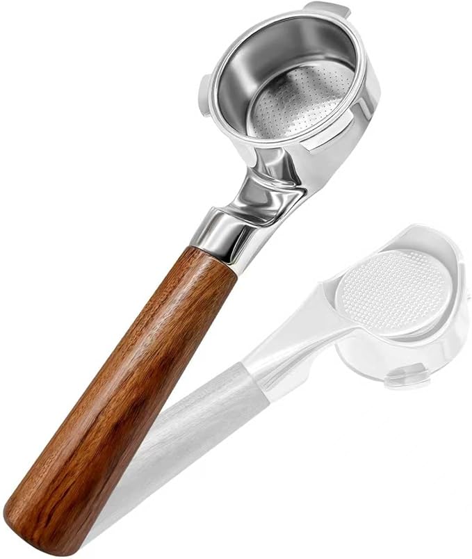 51mm 3 Ear Bottomless Portafilter for CASABREWS CM5418 & 3700 Series Espresso Machines - Rosewood Handle with 304 Stainless Steel Filter Basket