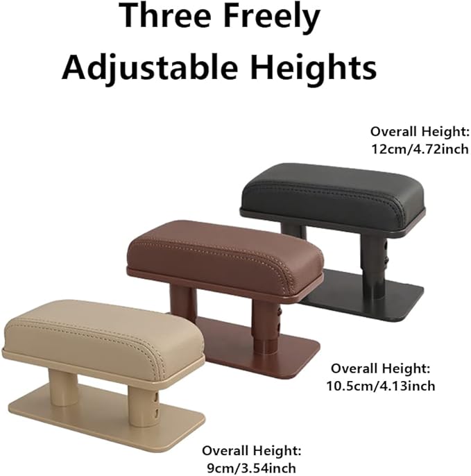 Car Driver Arm Pad Cushion Car Center Console Elbow Cushion Pad Car Door Armrest Rest Pad Adjustable Height Comfort Universal Fit for Most Car, Gray