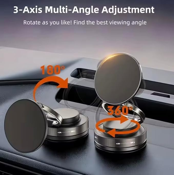DashDok for Magsafe Car Mount Magnetic Phone Holder for Car Phone Holder Mount Dash Mounted Holders Cell Phone Holders for Your Car Accessories for Women Men for iPhone 17 16 15 14 (Upgraded Blk)