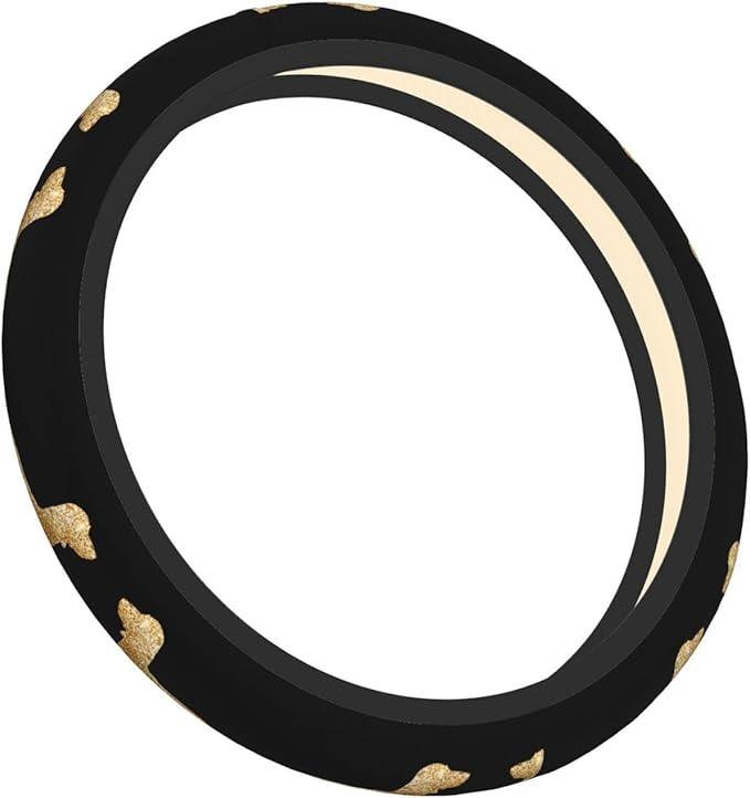 Gold Daschund Dog Neoprene Steering Wheel Covers Women Men Car Accessories, Universal 15 Inch Fit Auto, Suvs, Truck