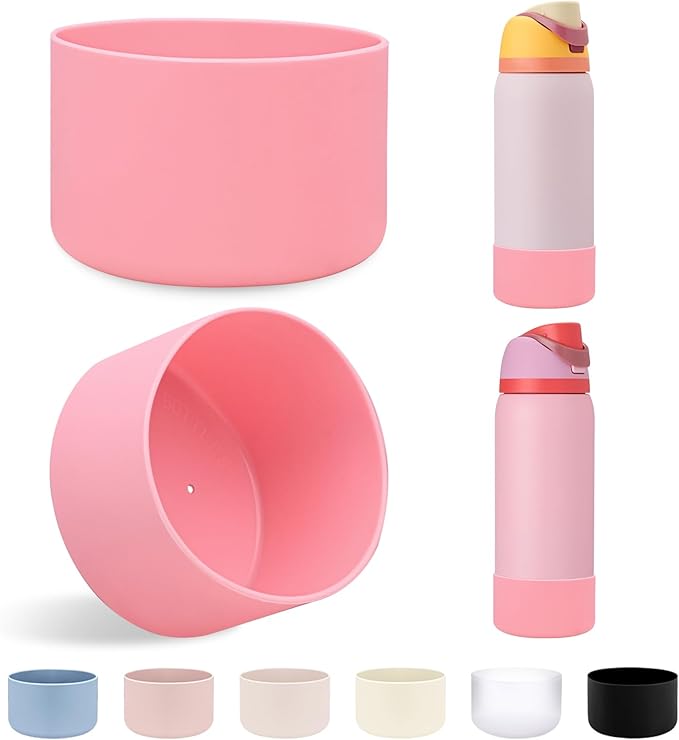 2Pcs Silicone Boot Sleeve for Owala Water Bottle FreeSip Twist and Flip Protective Silicone Bottom Base Bumper for Owala Flask Water Bottle BPA Free, Anti-Slip